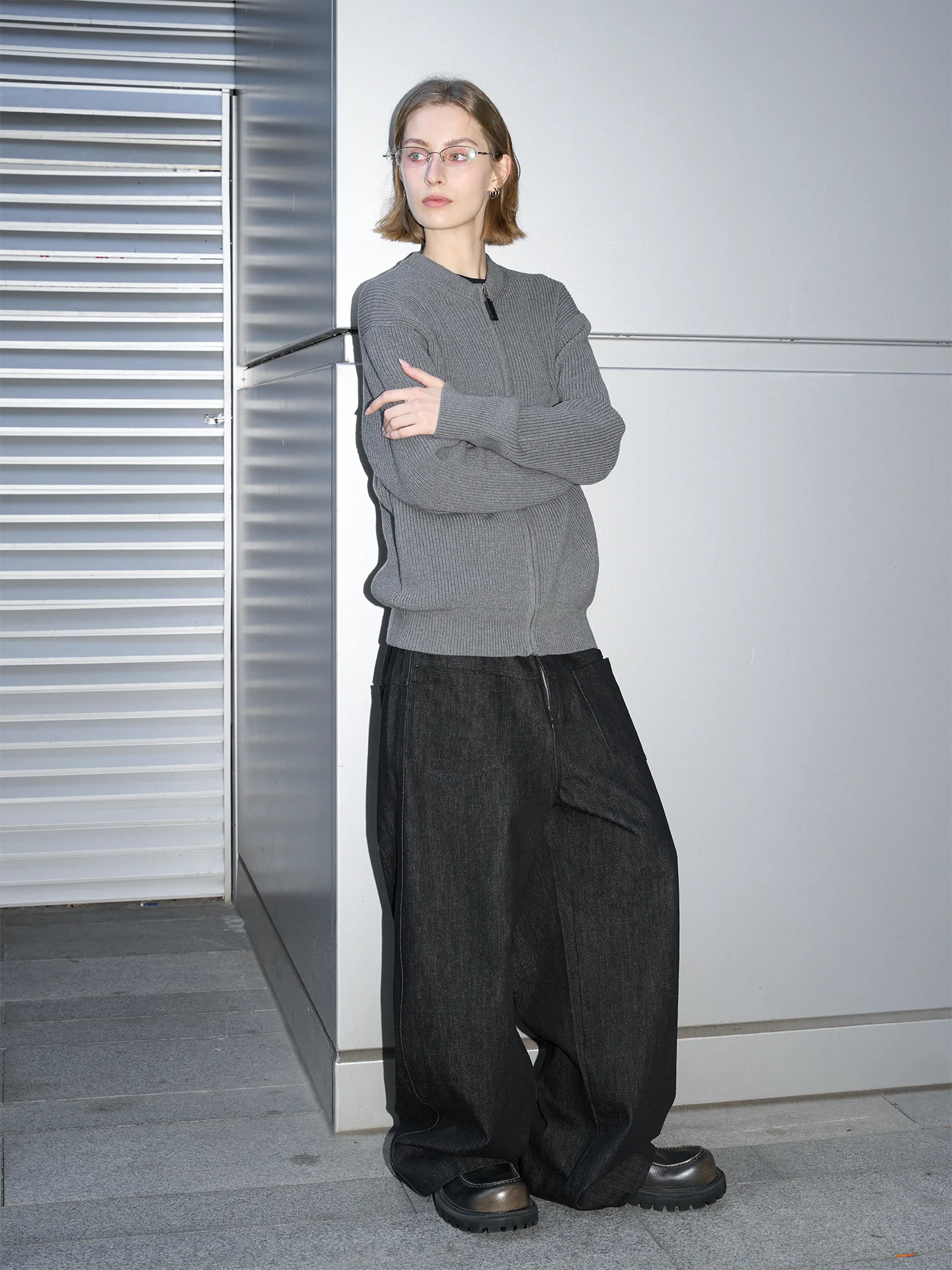 LABELROOM Washed Wide-Leg Raw Denim Pants