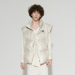 VANN VALRENCE Plain Duck Down Oversized Puffer Vest