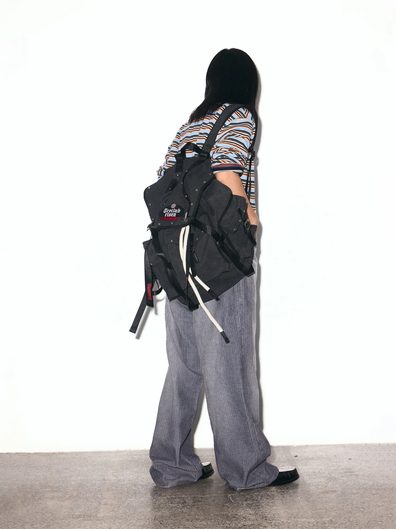 TRECLUB Studded Utility Cargo Backpack