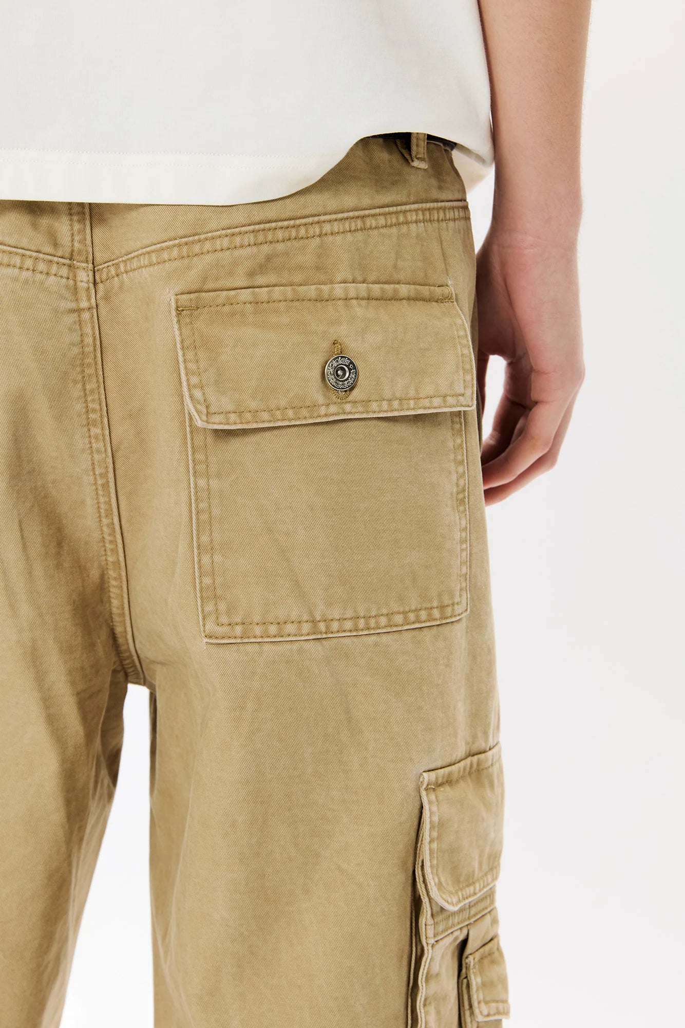 KREATE Washed Pleated Cargo Pants