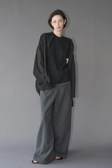 LABELROOM Sheer Textured Grid Oversized Shirt