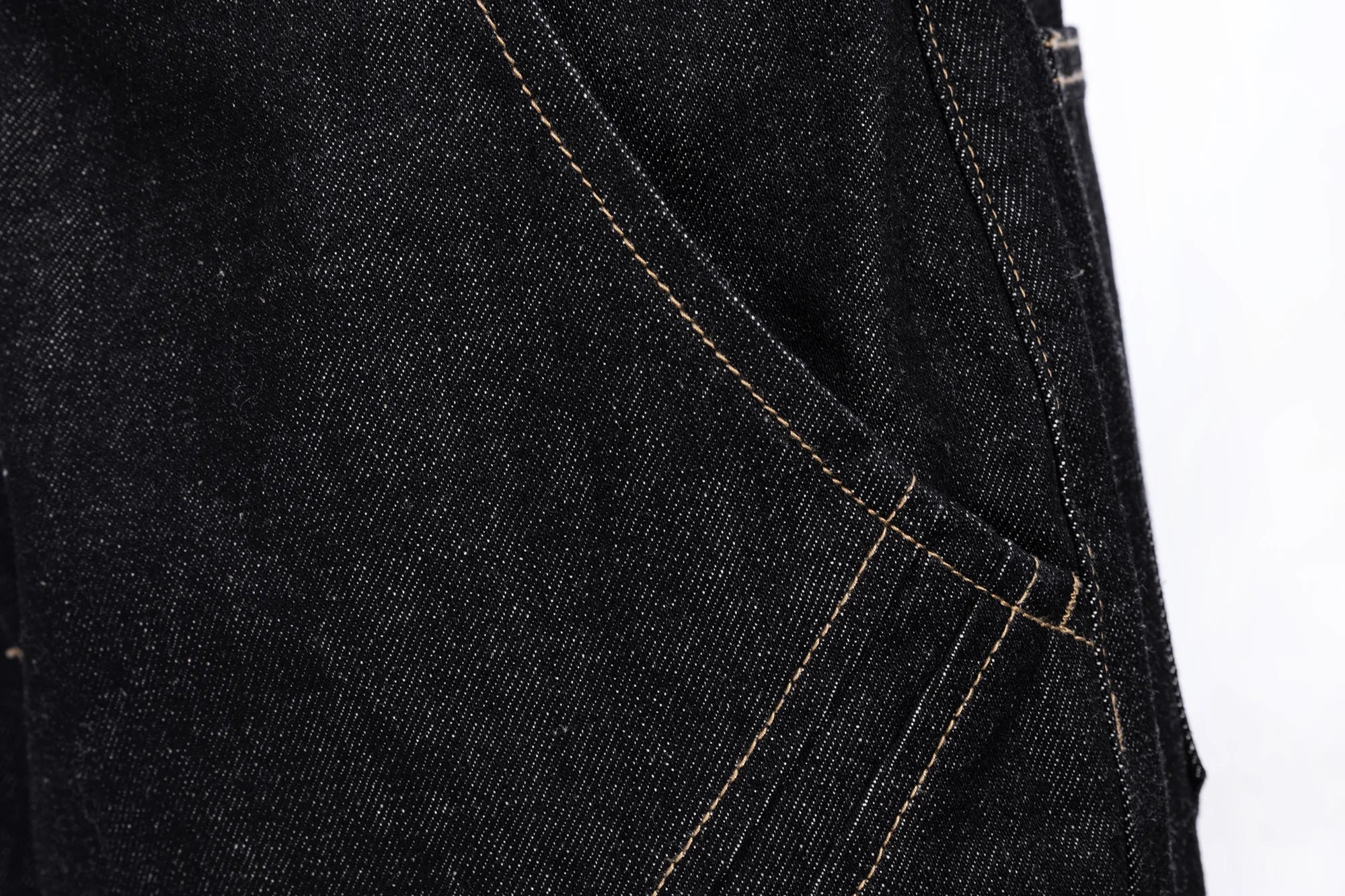 CATSSTAC Contrast Stitch Paneled Raw Jeans