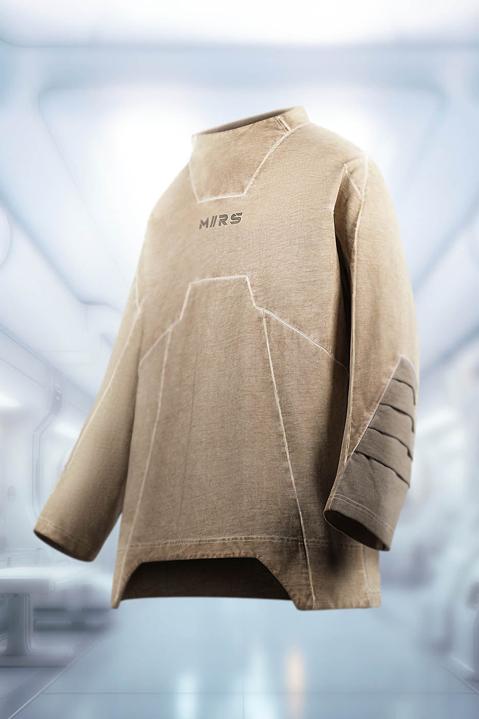 XIPHEVIL Futuristic-Distressed Paneled L/S Tee