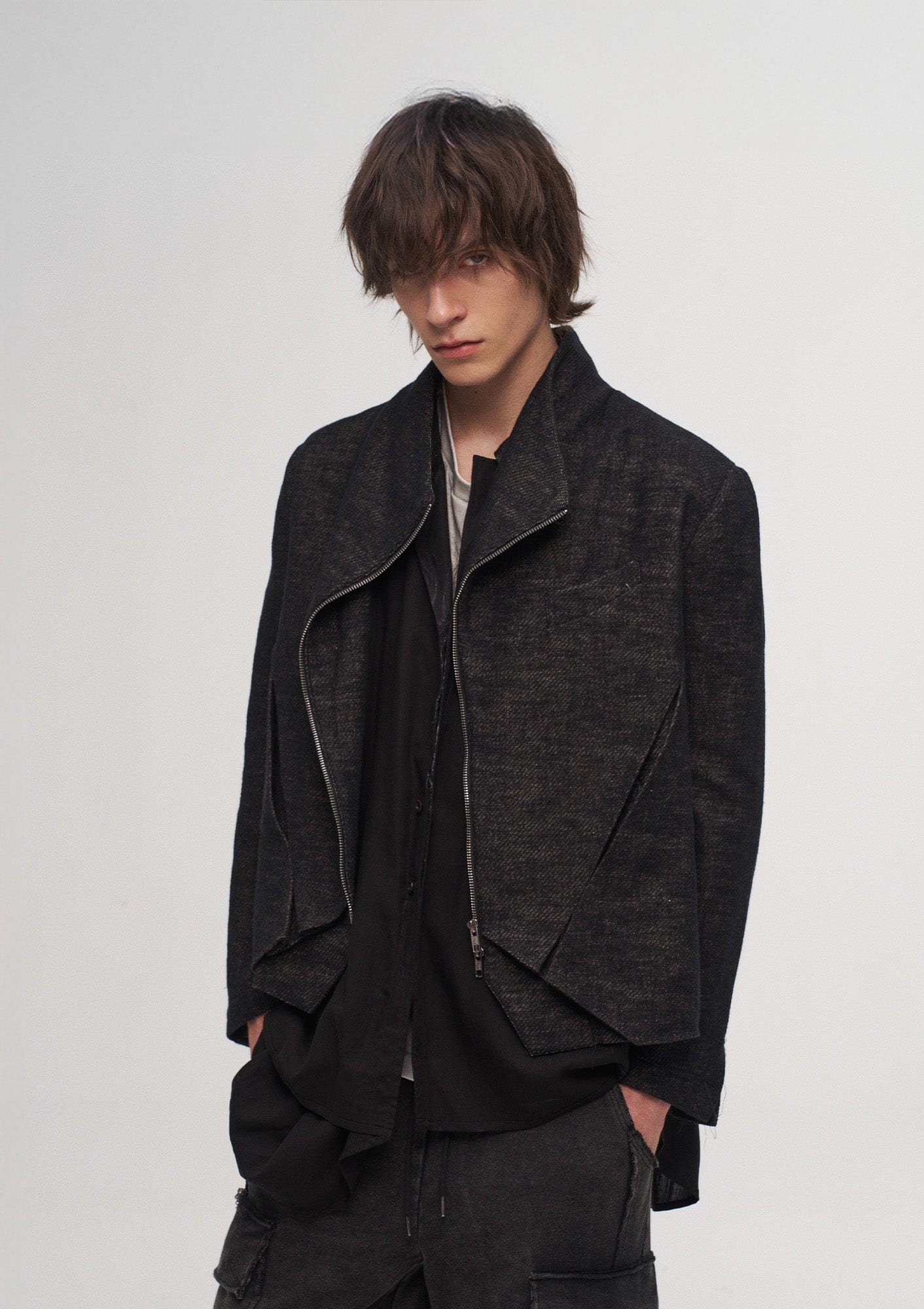ILNya Nieternite Nifutur Double-Layer Weave Linen Jacket Black