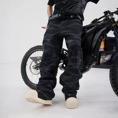 BLACK8MOB Smoke Ripple Baggy Jeans