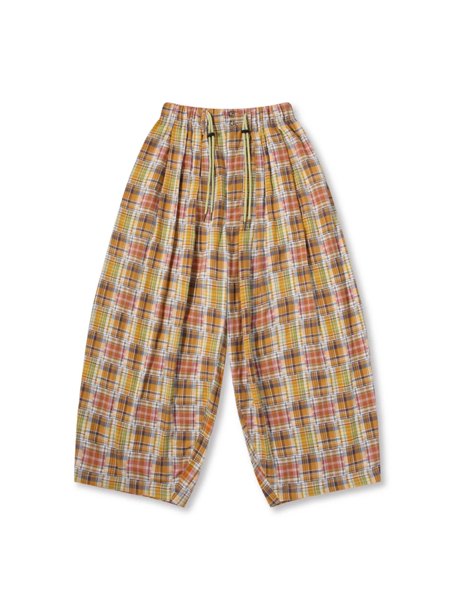 UNLIMITED MOTE Patchwork Plaid Balloon Pants