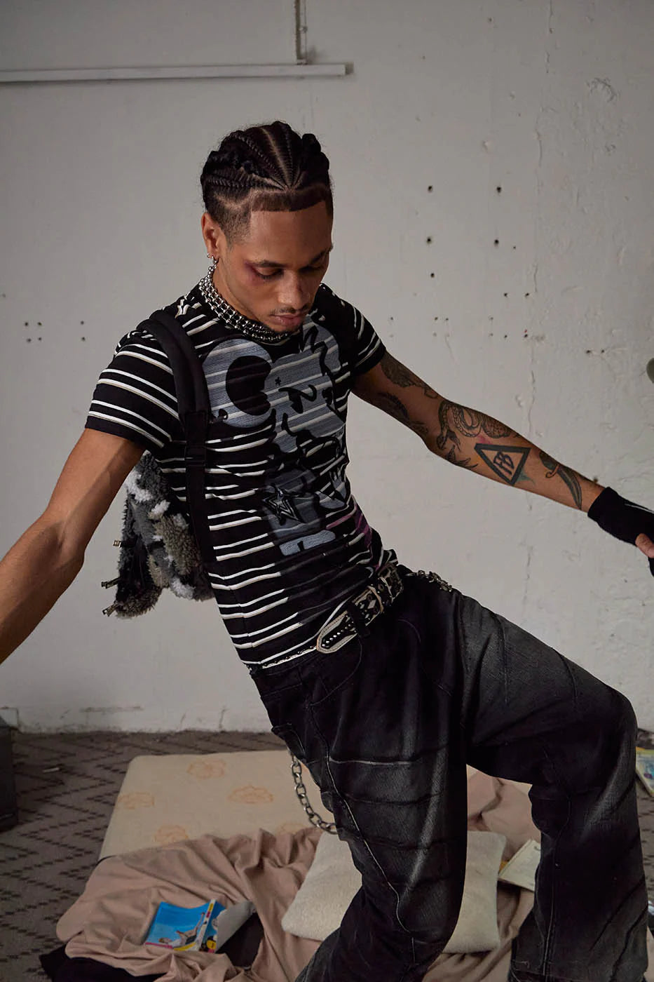 DND4DES The Rat Graffiti Striped T-Shirt