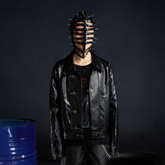 RECOVER ZONE Faux Croc Embossed Hoop-Buckles Jacket