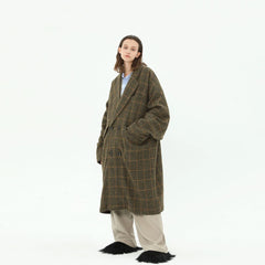 MIICHOUS Plaid Wool Oversized Coat
