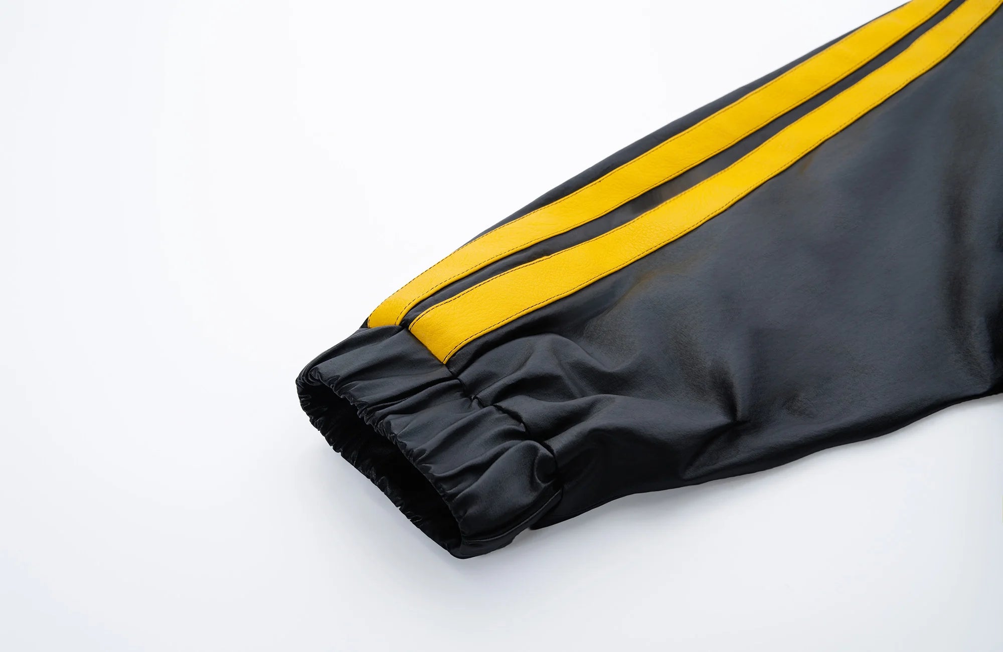MOGONGSHE Contrast Stripe PU Moto Jacket