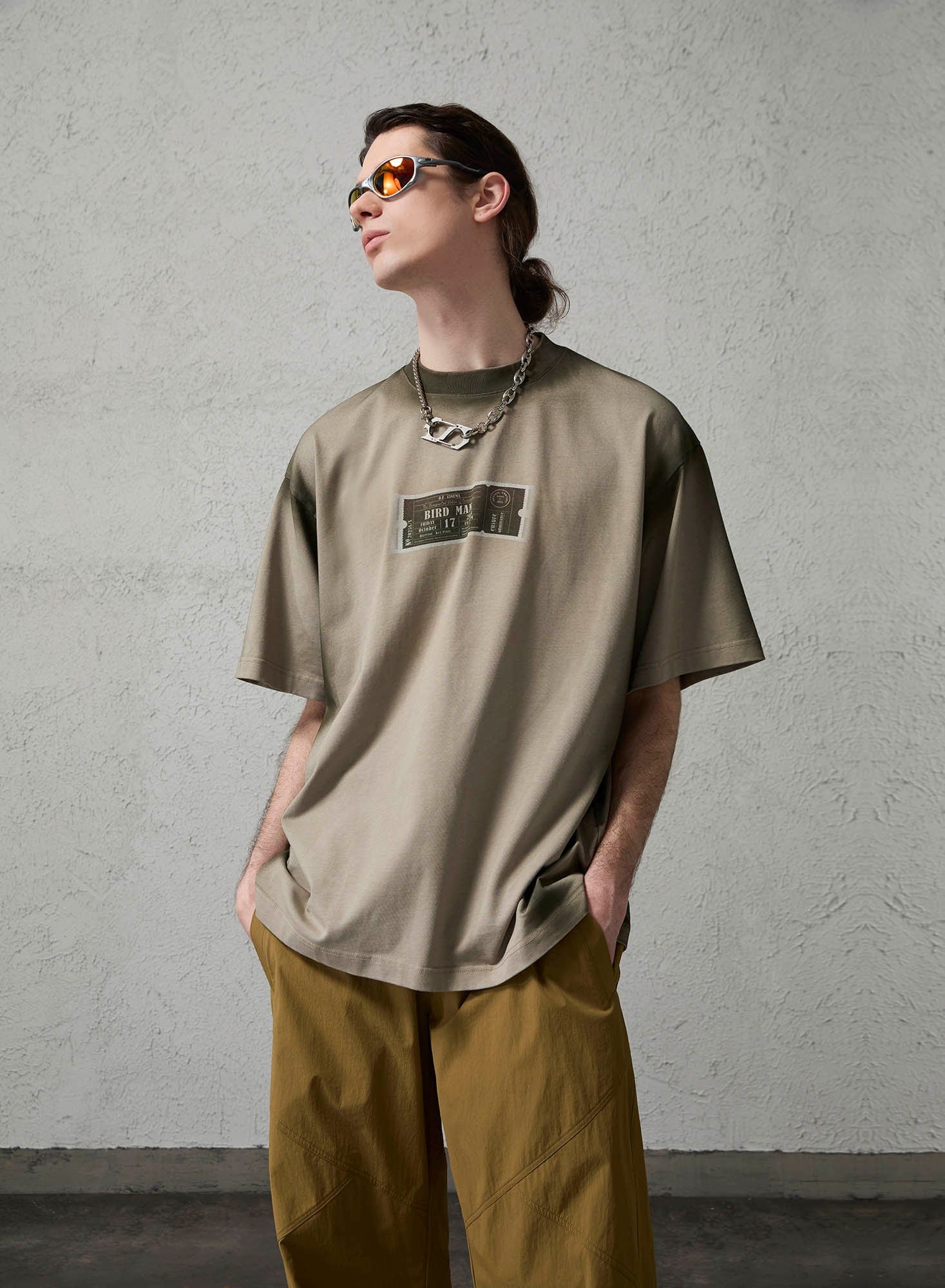 ORGANIC EMOTION Spray-Faded Ticket Graphic T-Shirt