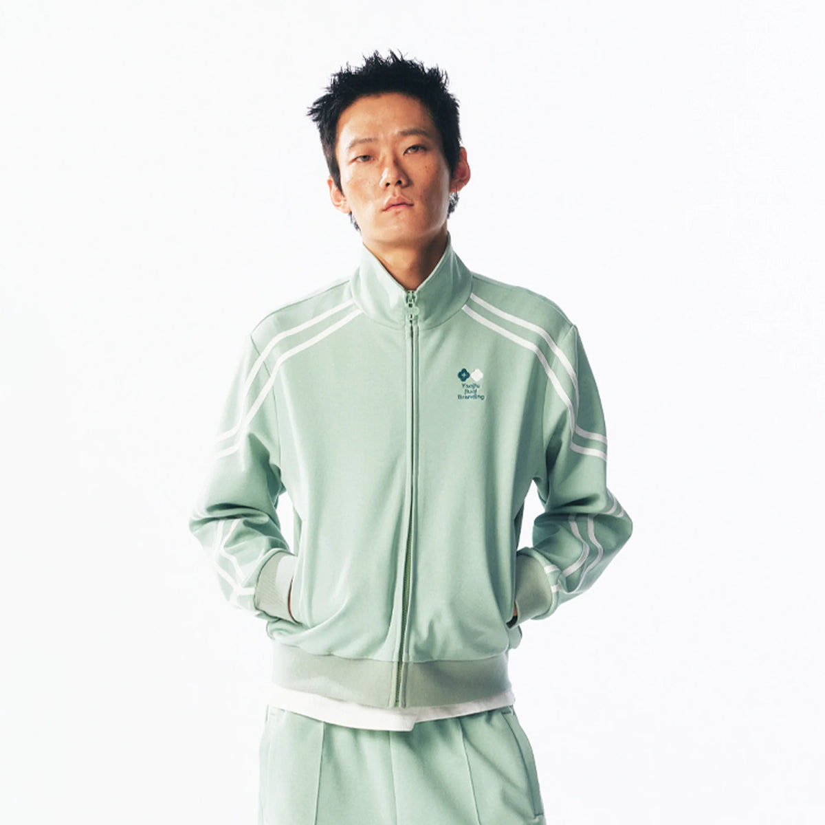 1997 POSTOFFICE Contrast Curved-Stripe Quick-Dry Track Jacket