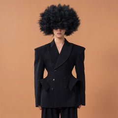 CLP Double-Breasted Cinched-Waist Blazer