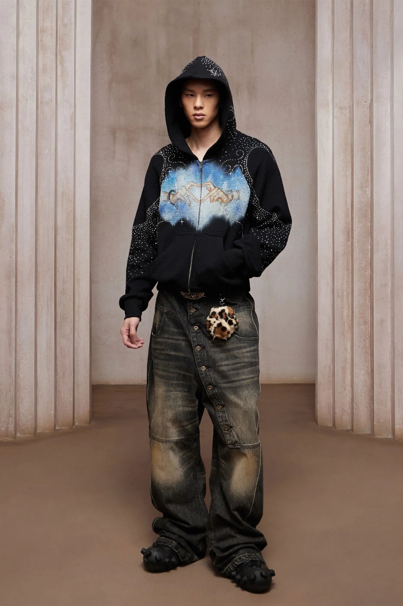 DND4DES Diamond Airbrush Zip-Up Hoodie