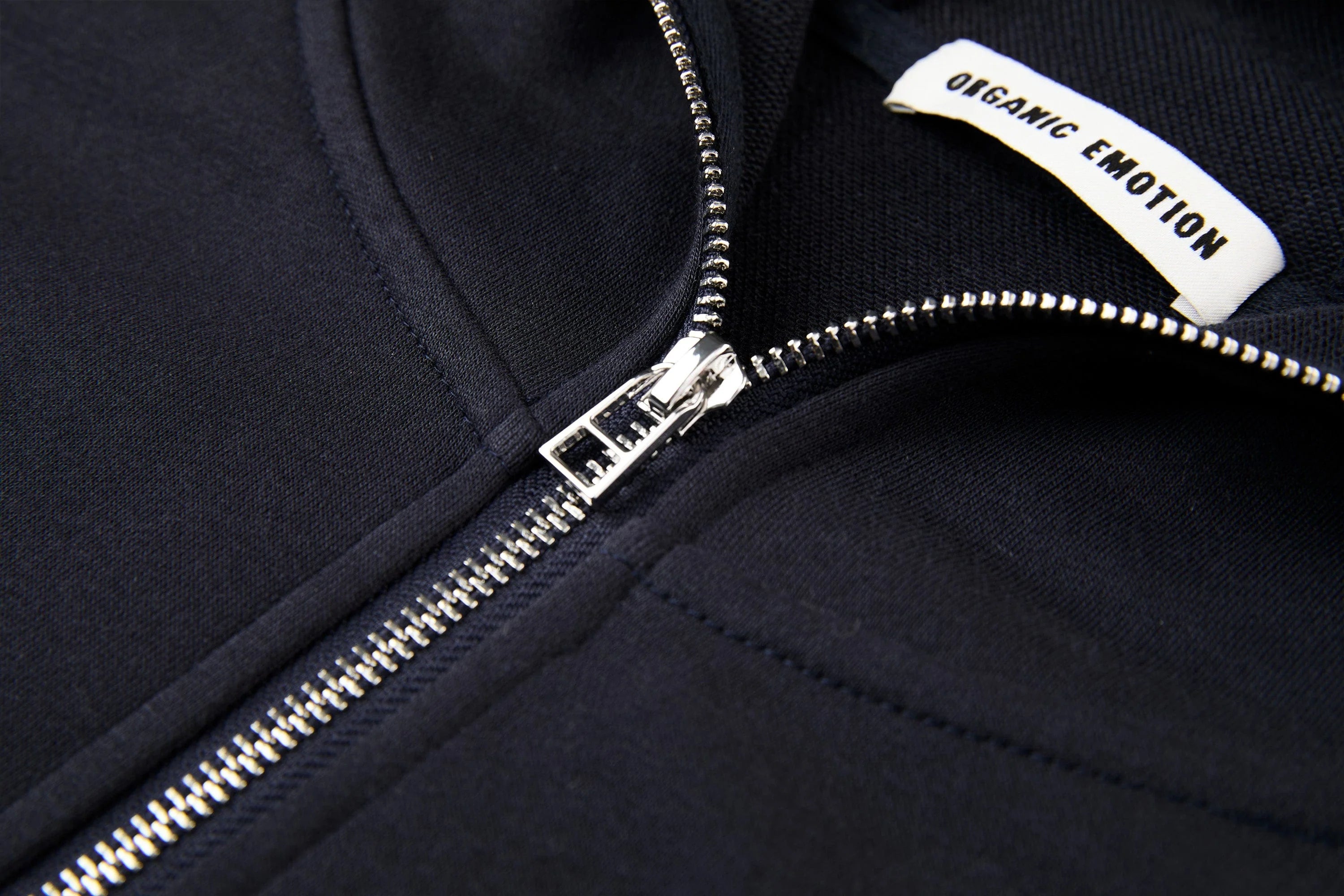 ORGANIC EMOTION Curved Panel Drawstring-Hem Zip-Up Hoodie
