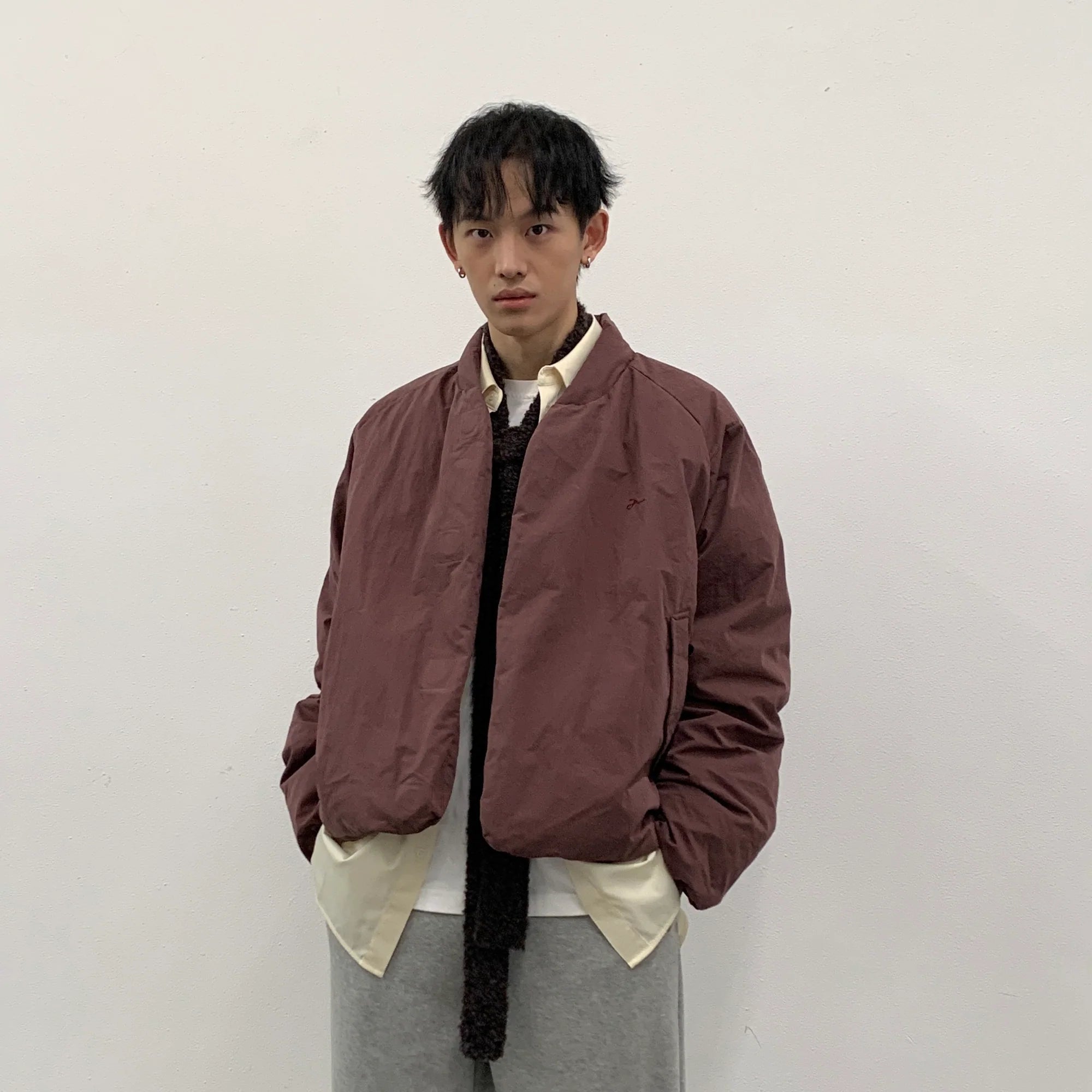 ROARINGWILD A ARCH Minimal Hidden Snap Puffer Jacket