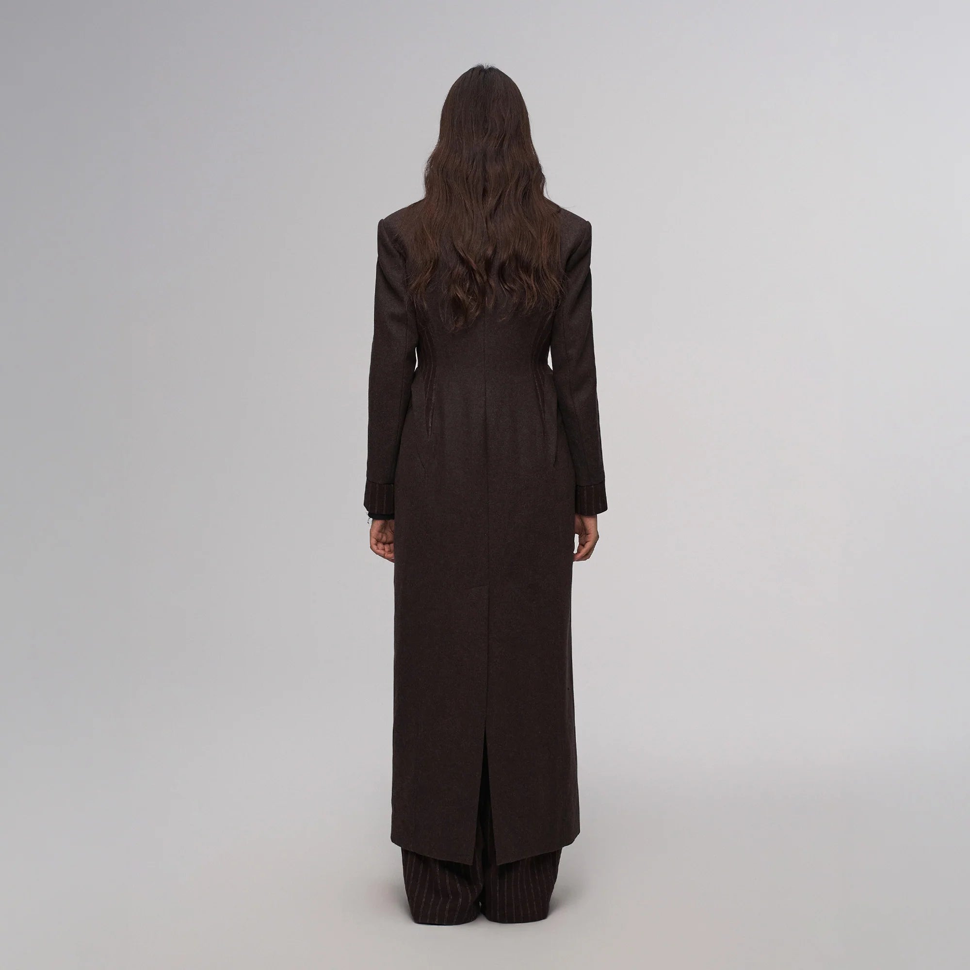 ILNya Nieternite Nifutur Tailored Stripe Paneled Wool-Blend Coat