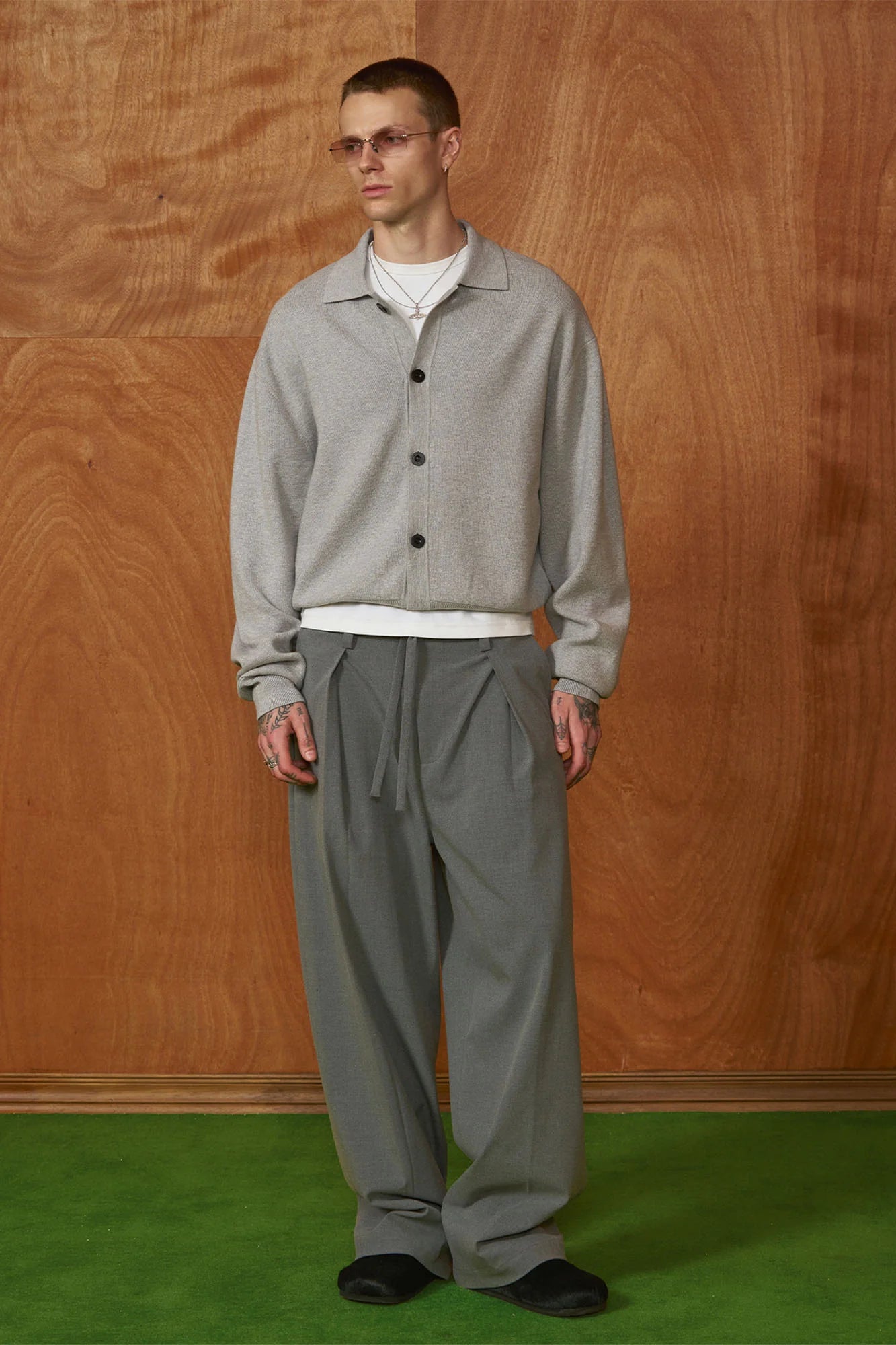 PMW Classic Pleated Fluid Wide-Leg Trousers