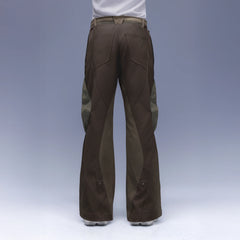 XIPHEVIL Paneled Multi-Pocket Zip Cargo Pants Coffee