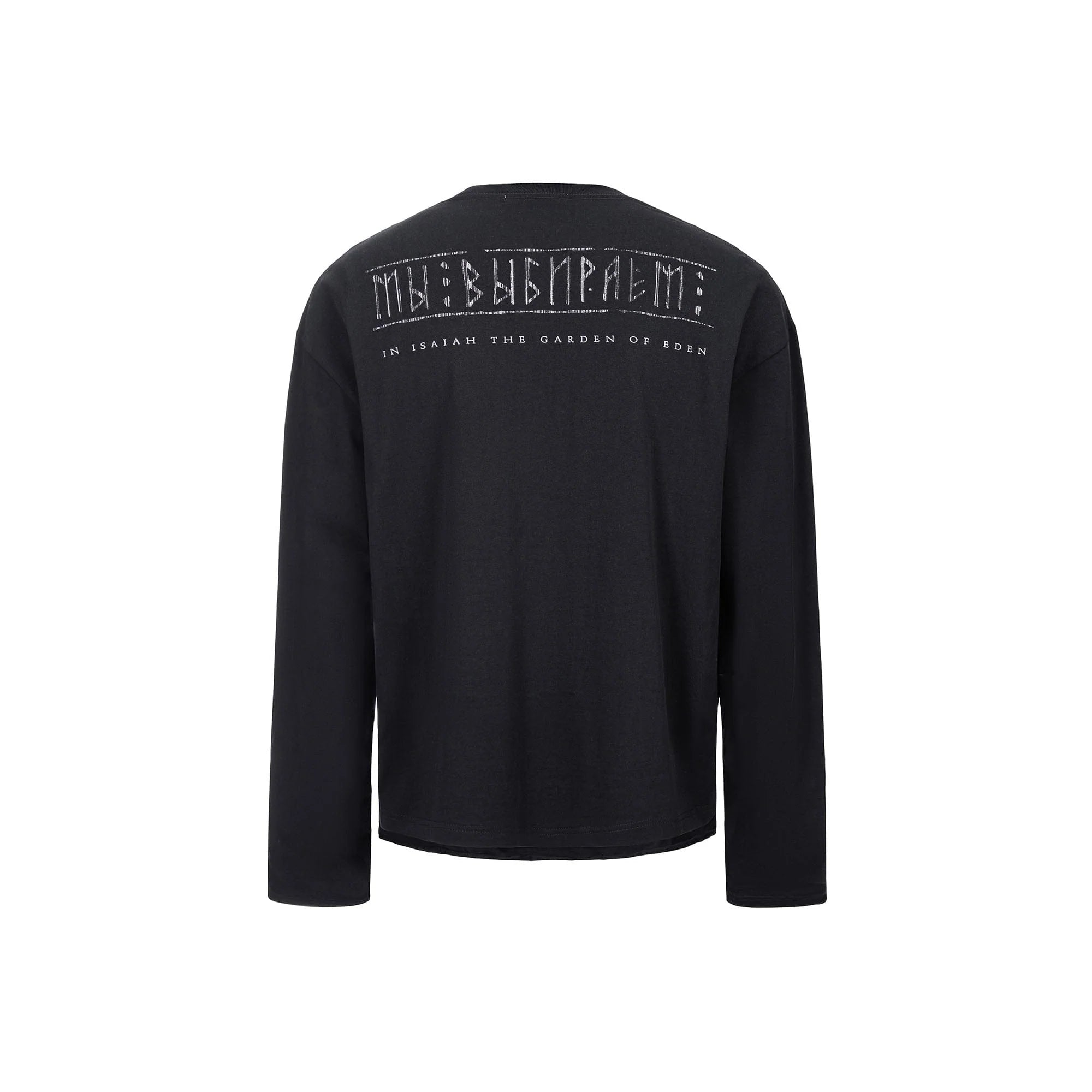 ESAIAS Graphic Faux Layer Henley Long-Sleeve Tee