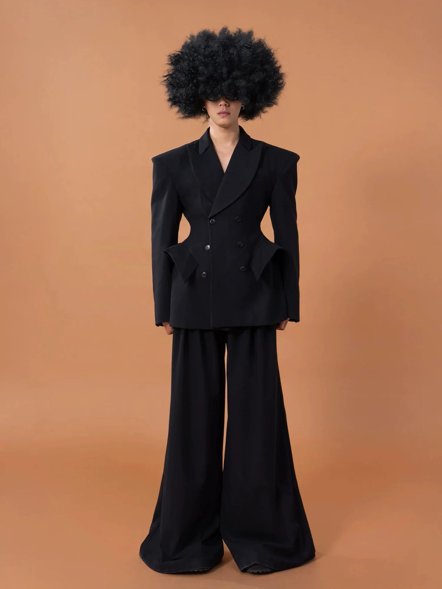 CLP Double-Breasted Cinched-Waist Blazer
