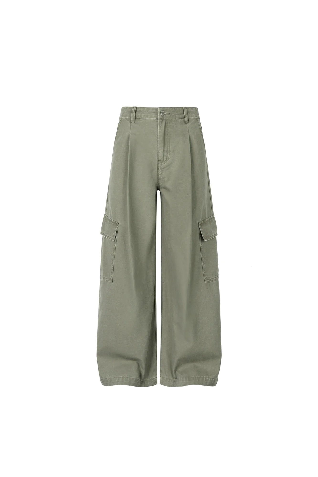 OKAYTHXBYE Pleated Utility Baggy Cargo Pants