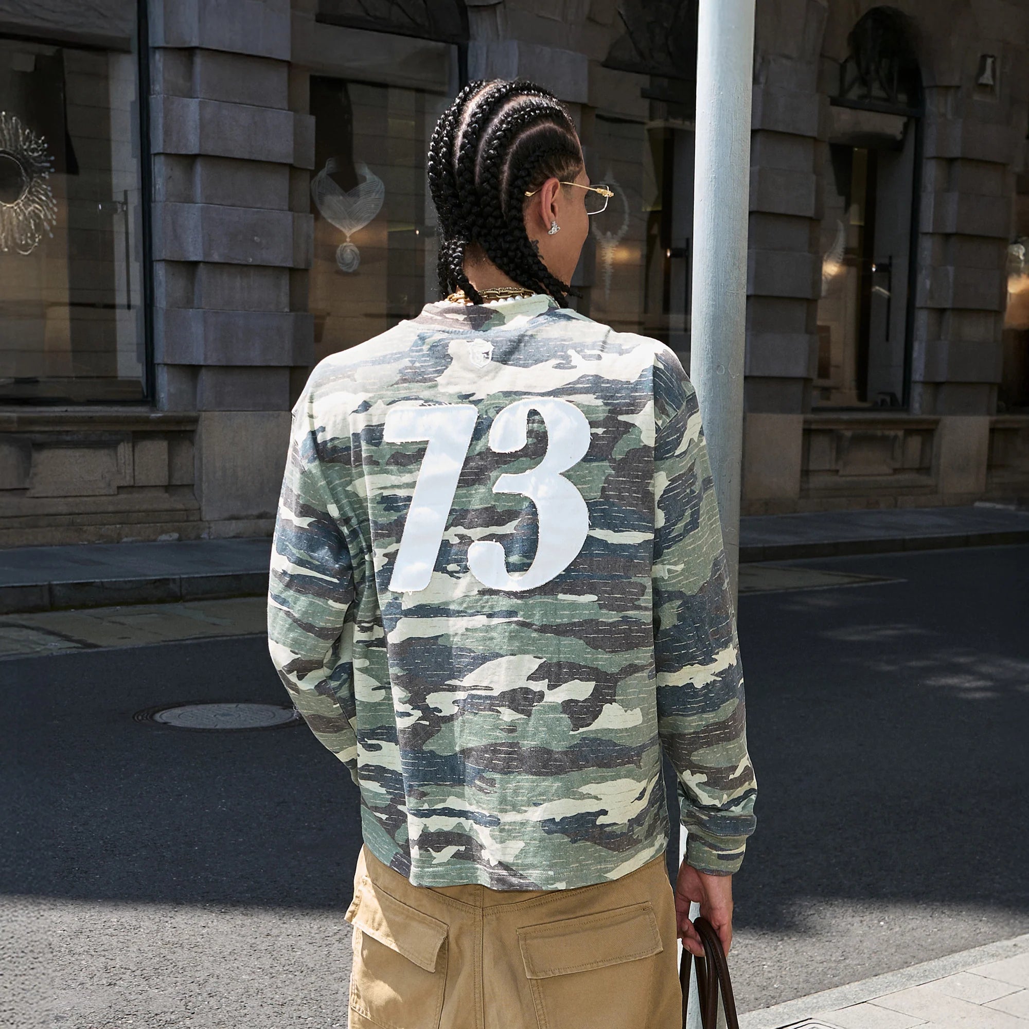 STEEPC No.73 Patch Washed Camo Long-Sleeve Tee