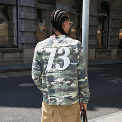 STEEPC No.73 Patch Washed Camo Long-Sleeve Tee