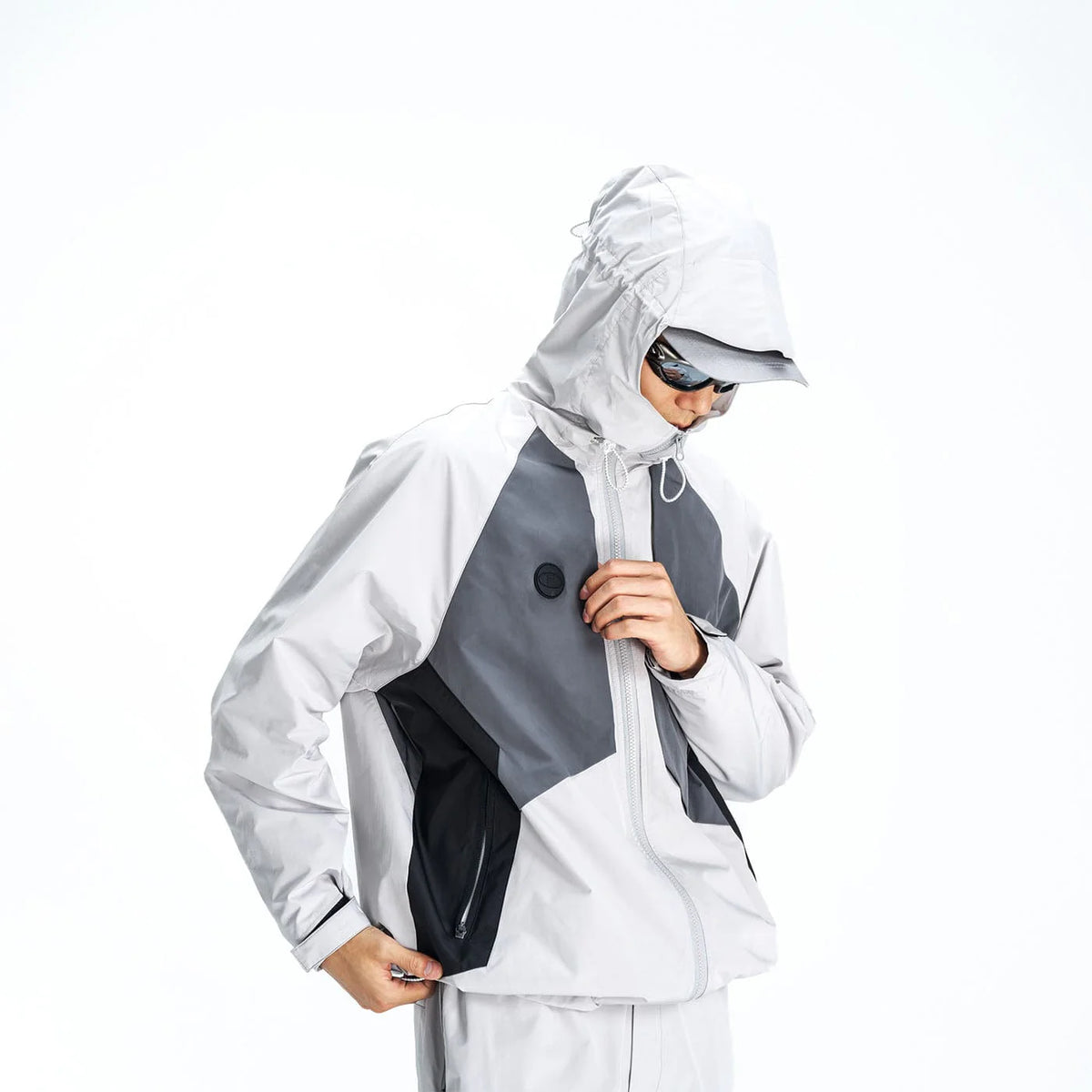 ENSHADOWER Spliced Splash-Proof Outdoor Zipper Jacket