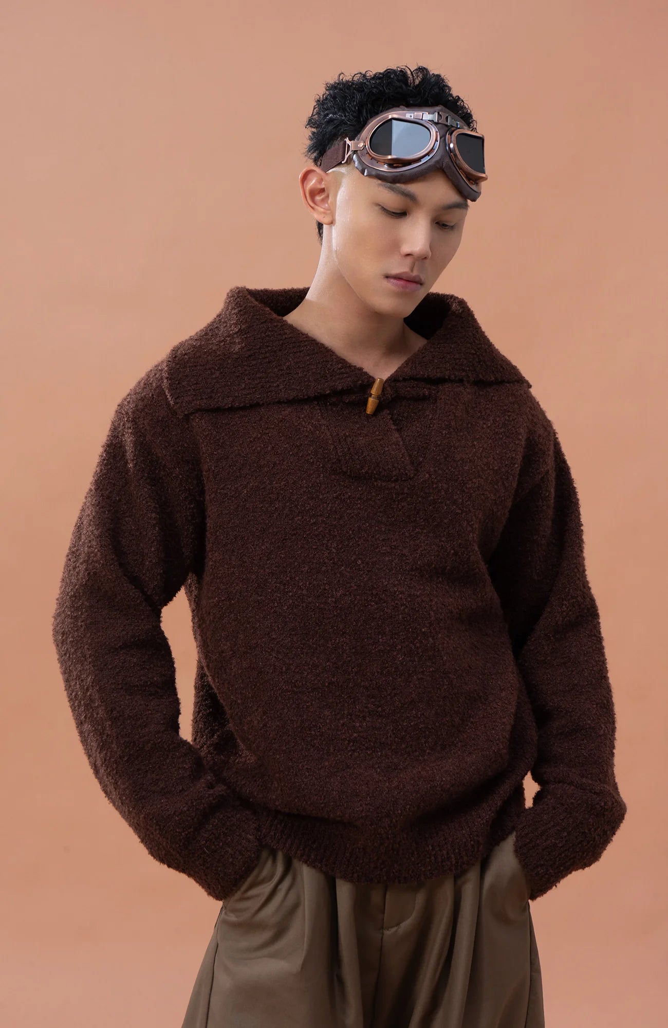 CLP Wool -Blend Toggle-Neck Knit Pullover
