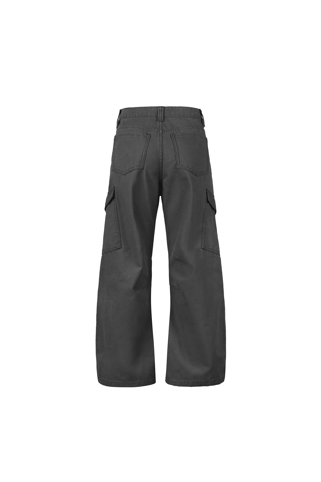 OKAYTHXBYE Washed Button Flap-Pocket Cargo Pants