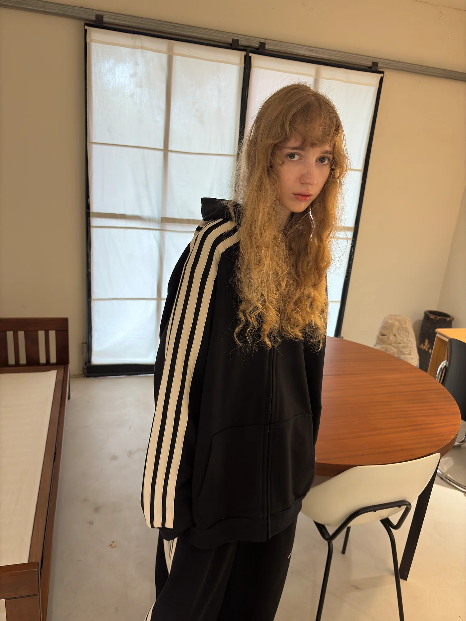 MIICHOUS Essential Stripe Zip-Up Hoodie