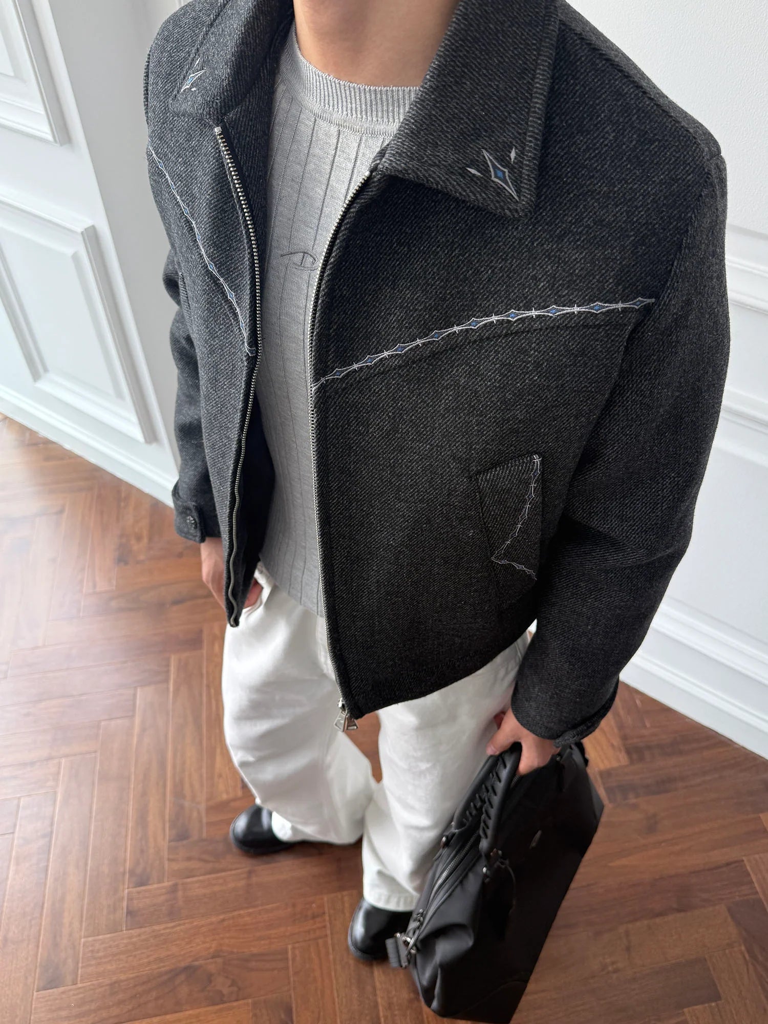 CATSSTAC Contrast-Stitched Wool-Blend Jacket