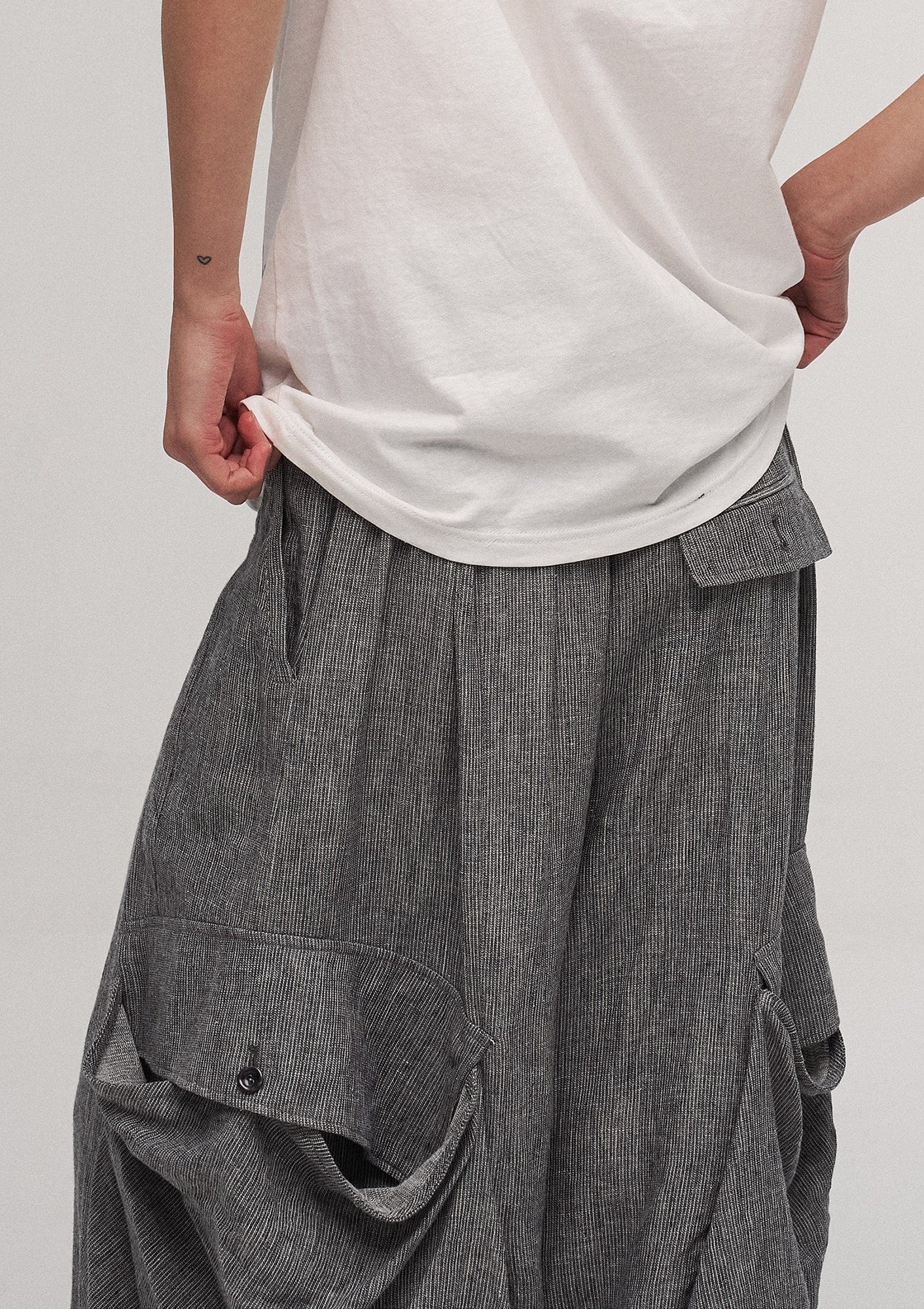 ILNya Nieternite Nifutur Big Pockets Cotton-Linen Wide-Leg Pants