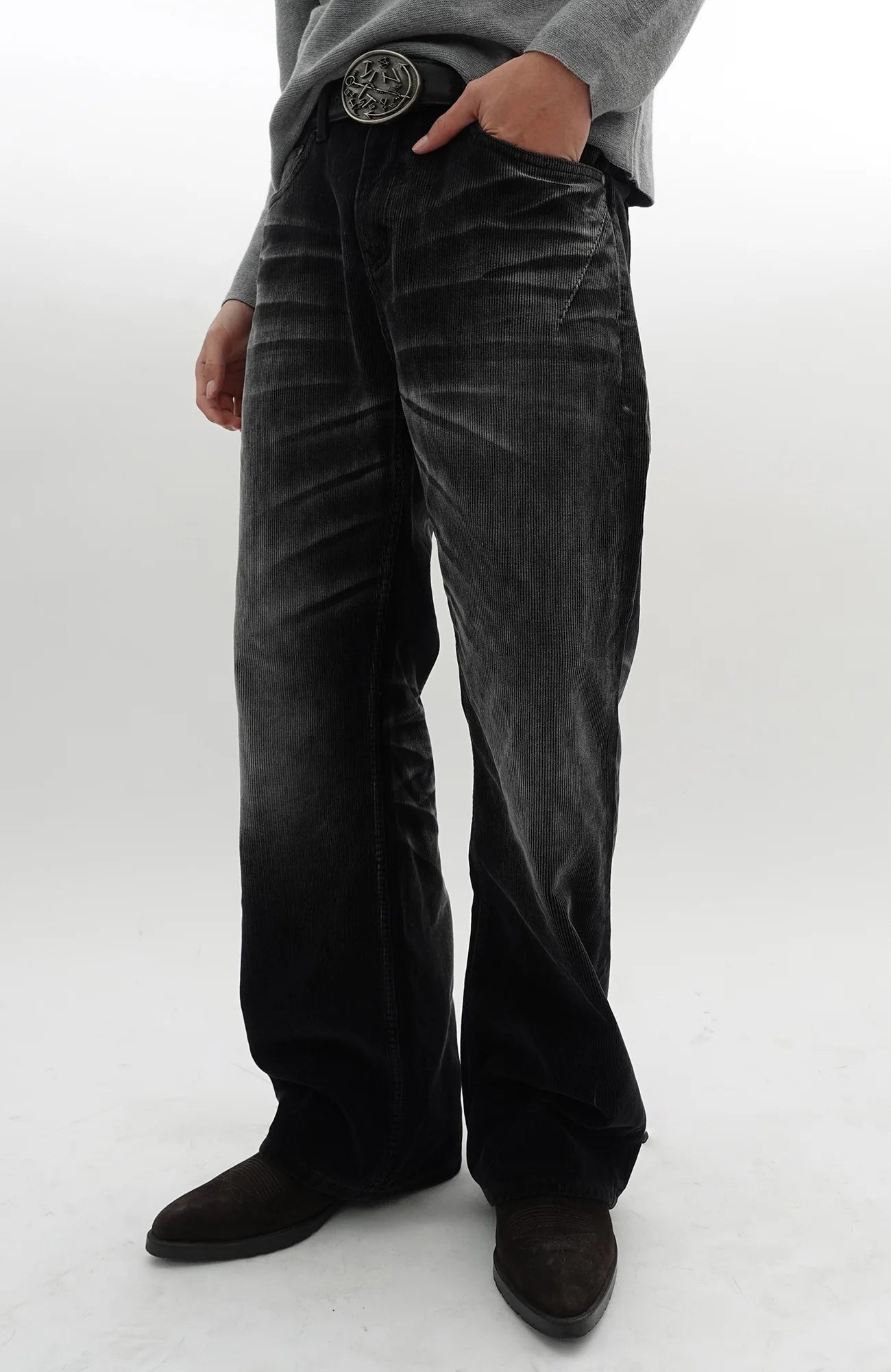 IN EXISTENCE Star Embroidered Corduroy Flare Jeans