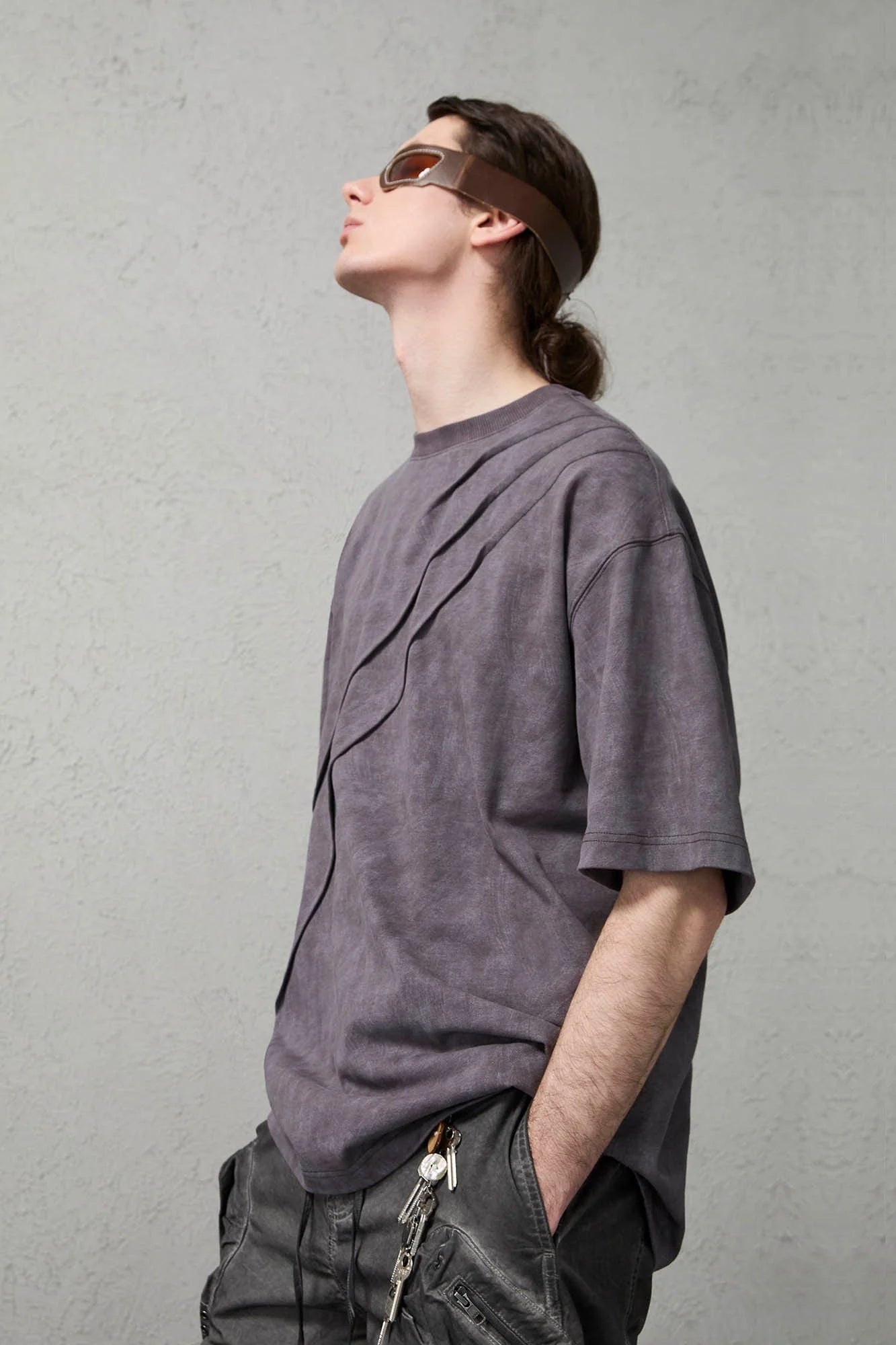 ORGANIC EMOTION Scratch Spliced Washed T-Shirt