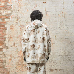 RELABEL Washed Cement-Dyed Double-Hat Zip-Up Hoodie