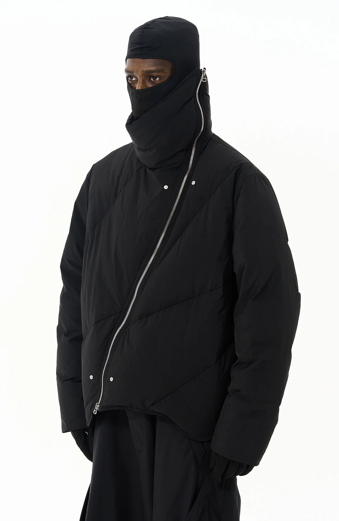 7440 37 1 Asymmetrical Zip High Neck Jacket