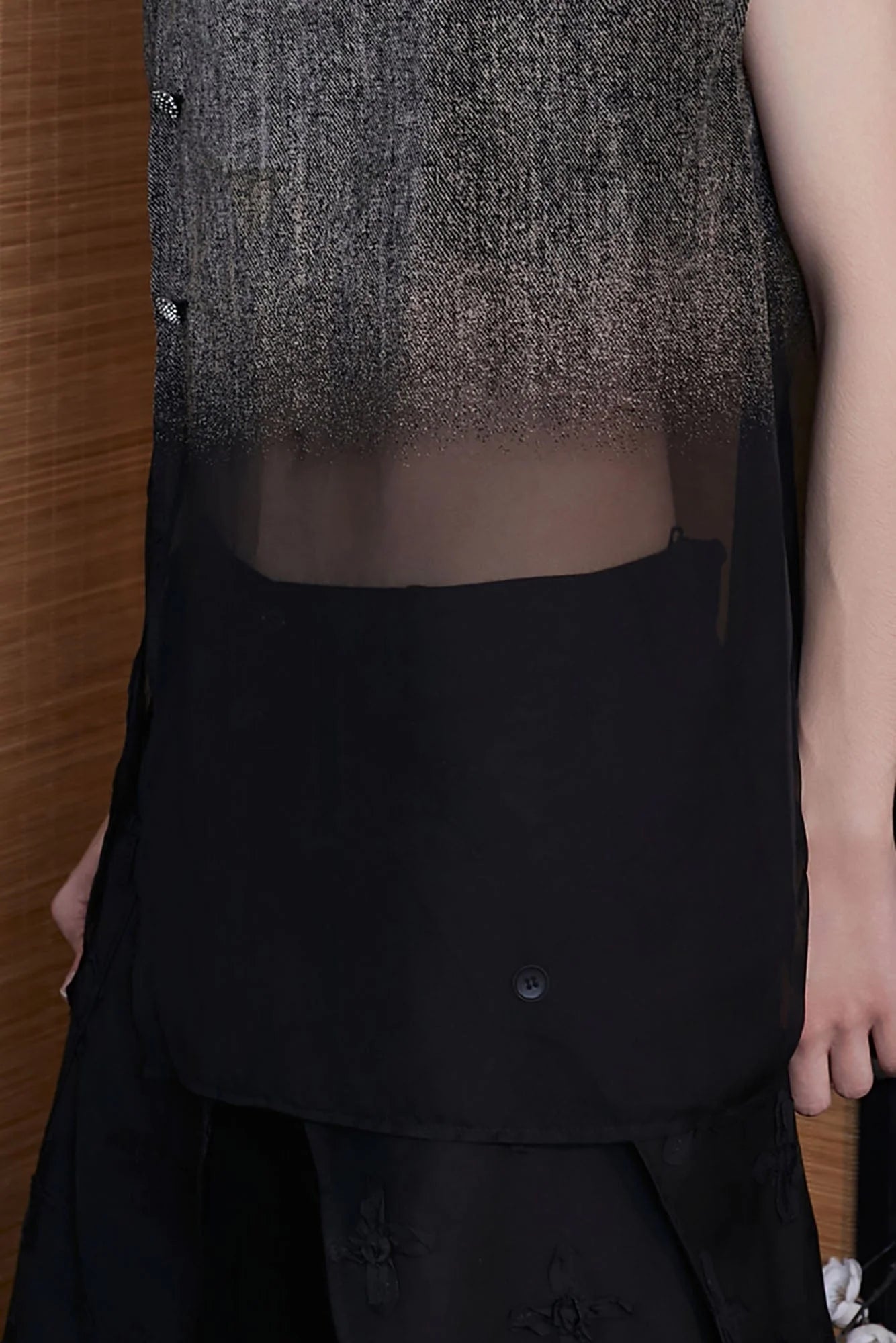 JIECHI Gradient Sheer Split-Hem Vest