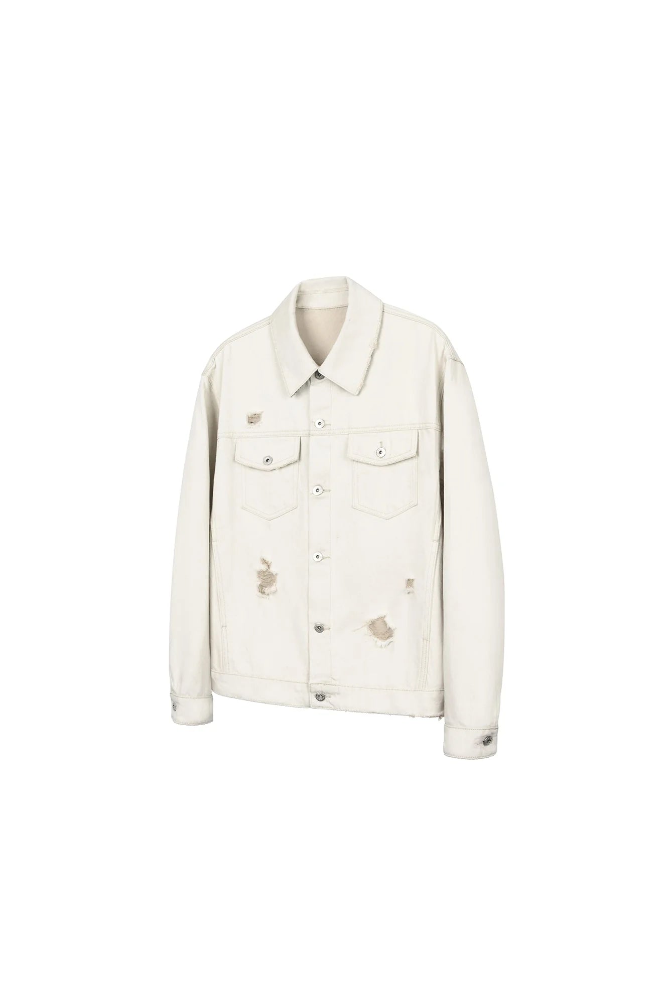 OKAYTHXBYE Distressed Houndstooth-Lined Frayed Jacket
