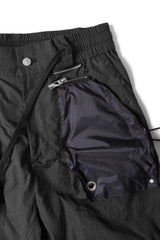 RELABEL Multi-Pocket Panel Crinkled Cargo Pants Black