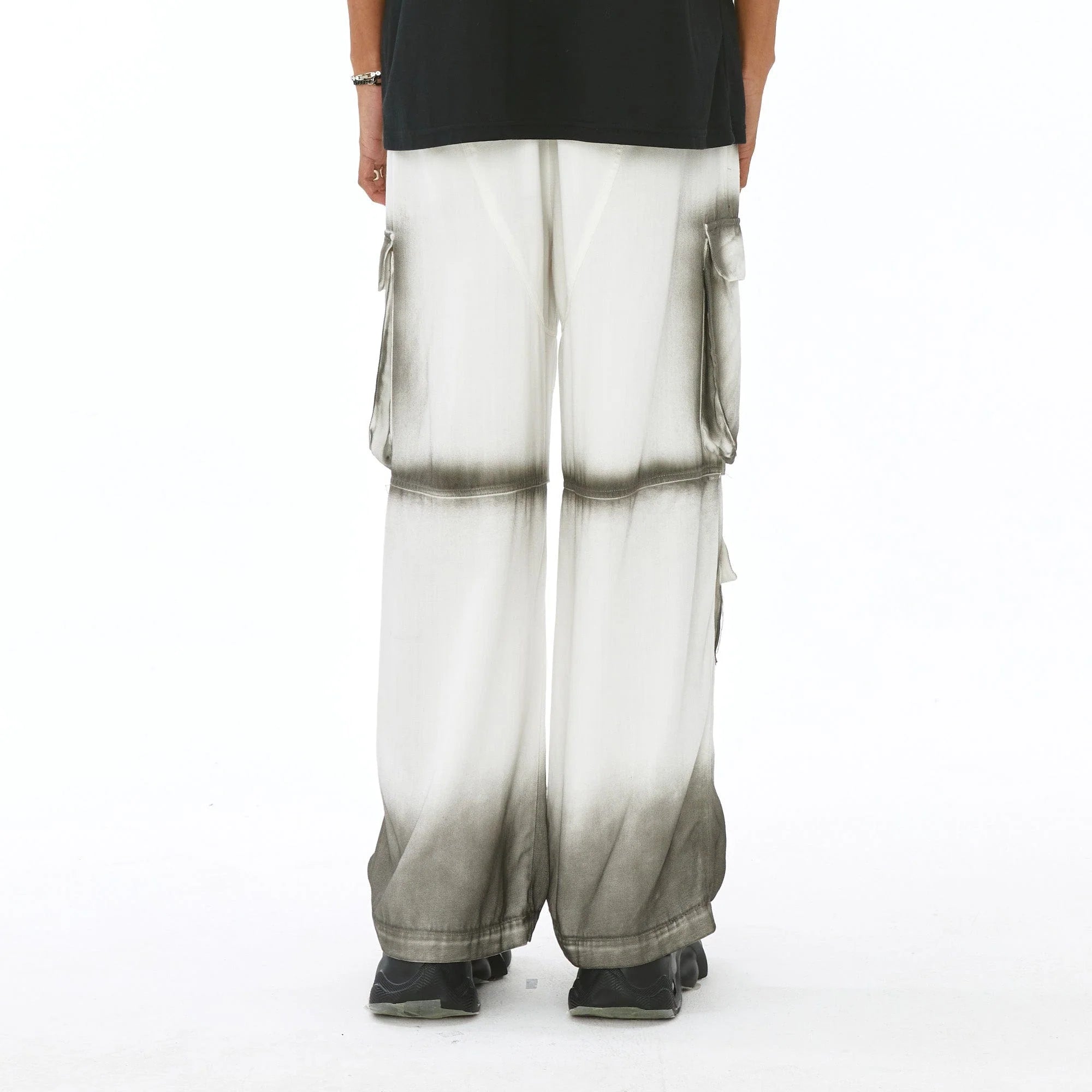 VANN VALRENCE Faded Spray-Dyed Multi-Pocket Cargo Pants