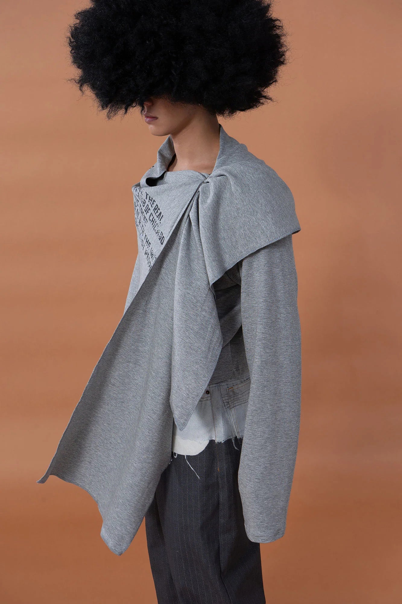 CLP Deconstructed Shawl-Overlay Sweatshirt