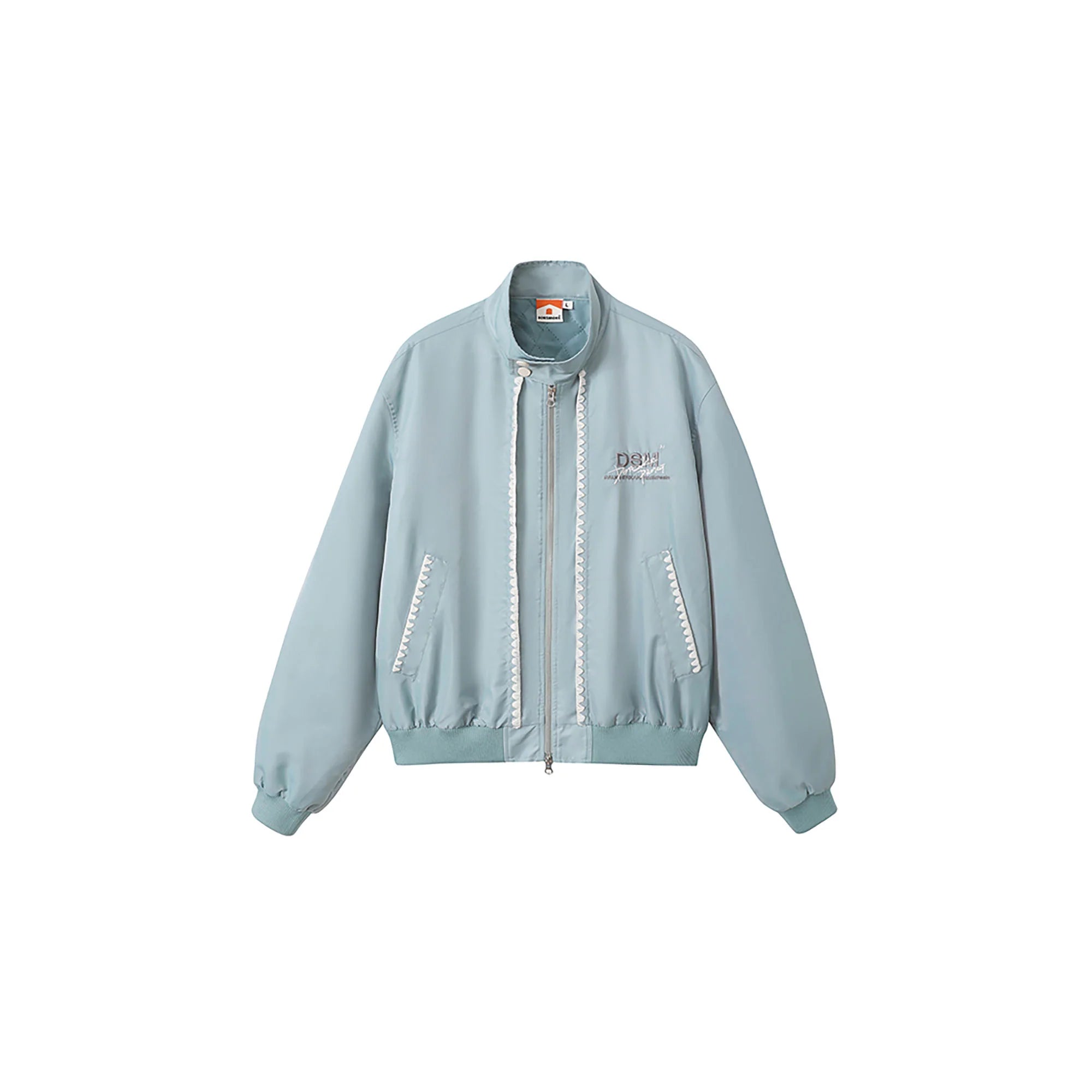 DONSMOKE Glossy Contrast Whipstitch Bomber Jacket