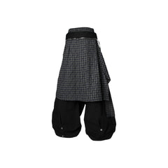 RELABEL Double Waistband Detachable Back Flap Oversized Sweatpants Black