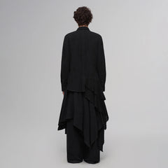 ILNya Nieternite Nifutur Asymmetric Drape Panel Ramie-Blend Shirt