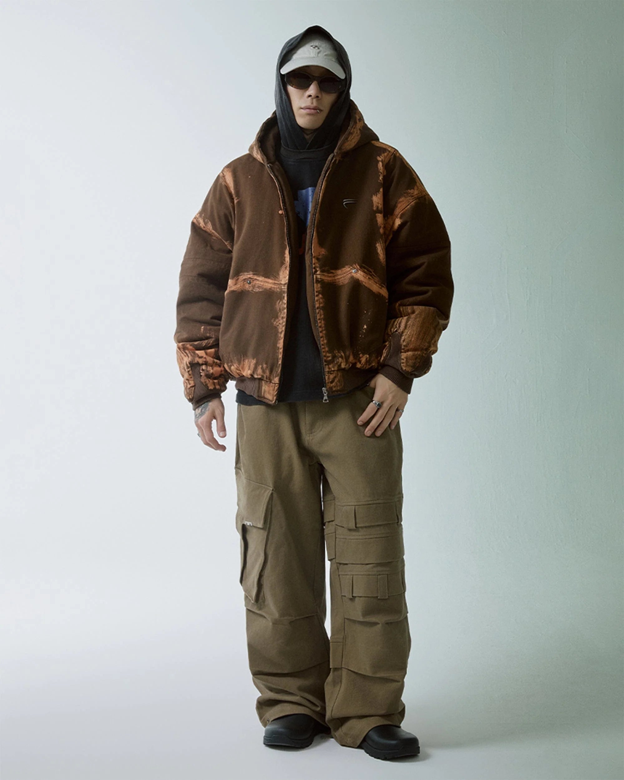 F2CE Asymmetrical Crinkled Cargo Pants