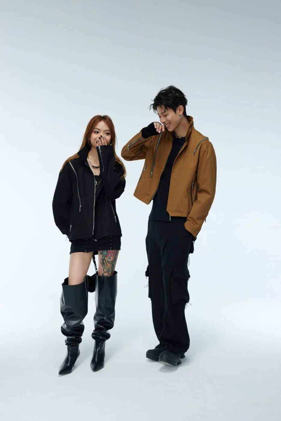 WHISTLEHUNTER Asymmetrical Zippers Jacket