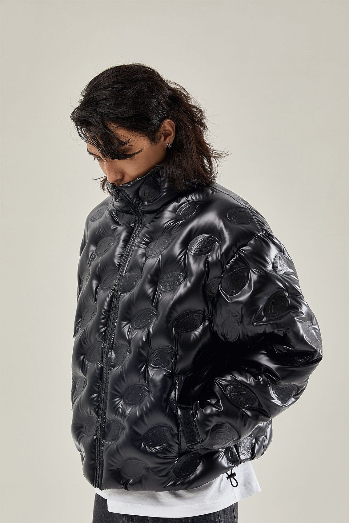 BONELESS High Collar Embossed Down Jacket