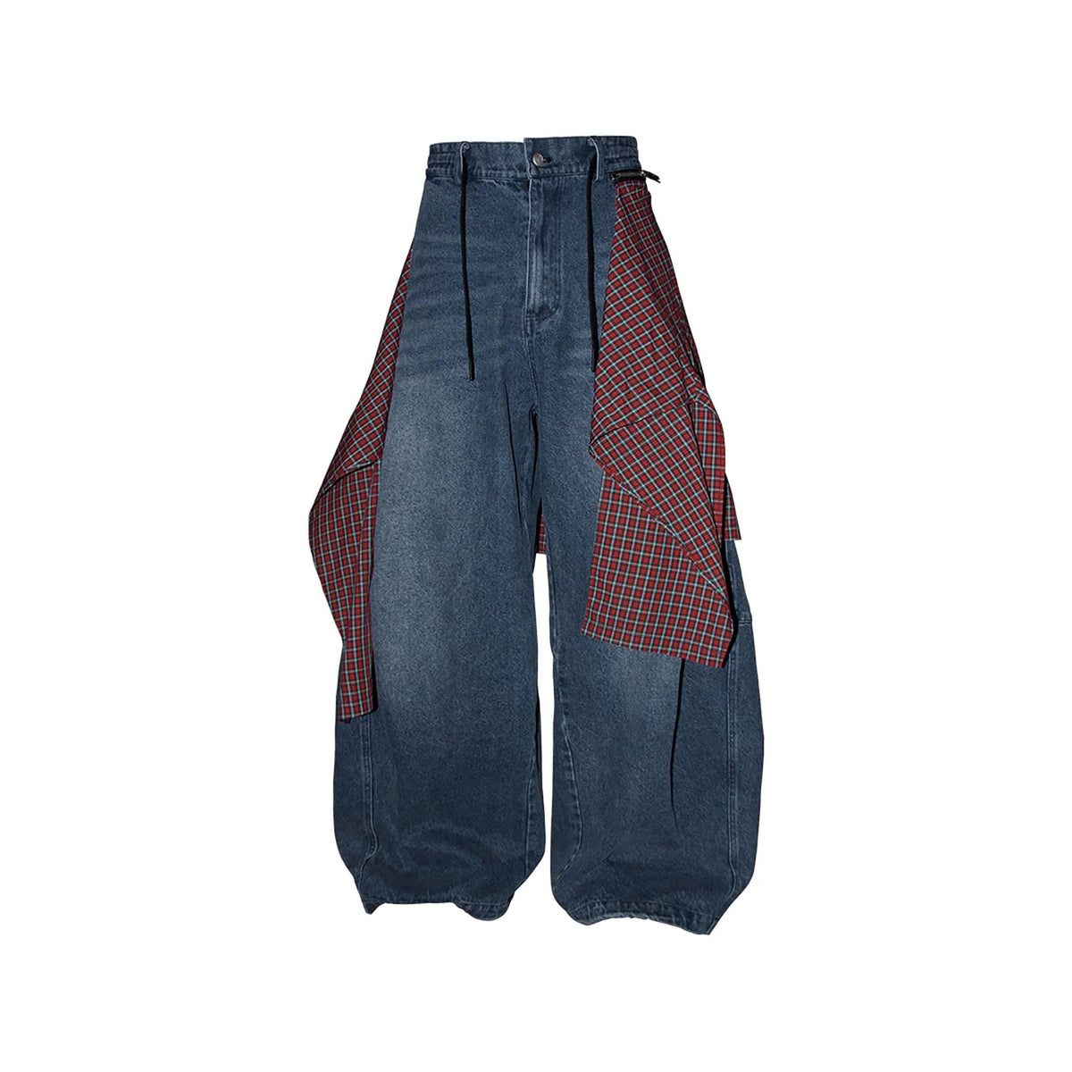 RELABEL Detachable Drape Drawstring Baggy Jeans Blue